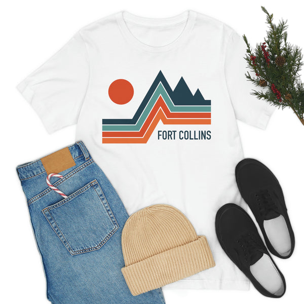 Fort Collins, Colorado T-Shirt - Retro Mountain Unisex Fort Collins Shirt