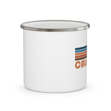 California Camp Mug - Retro Mountain Enamel Campfire California Mug - 0