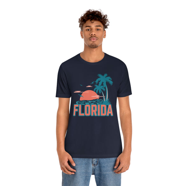 Florida T-Shirt - Retro Palm Tree & Beach Unisex Florida Shirt