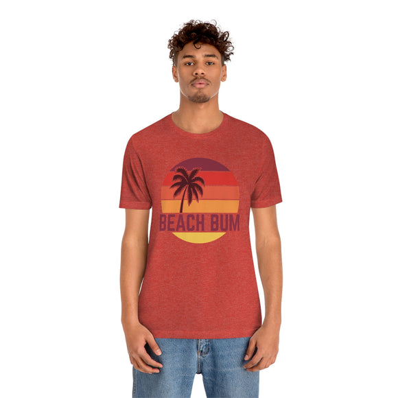 Beach Bum T-Shirt - Retro Palm Tree Unisex Beach Bum Shirt
