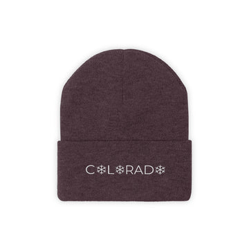 Buy maroon Colorado Beanie - Adult Embroidered Colorado Flag Knit Hat