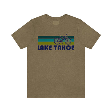 Buy heather-olive Lake Tahoe T-Shirt - Retro Mountain Bike Adult Unisex Lake Tahoe, Idaho T Shirt