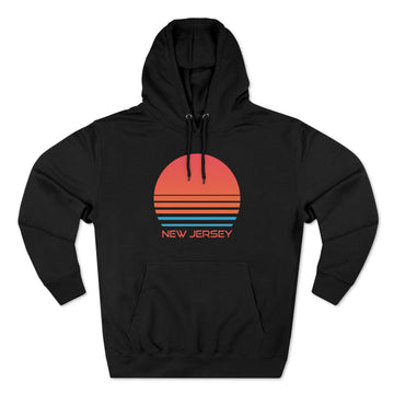 Buy black Premium New Jersey Hoodie - Retro 80s Unisex Sweatshirt