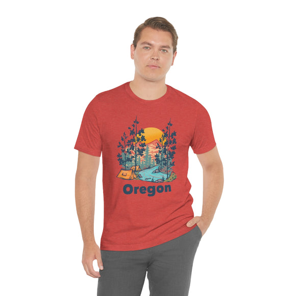 Oregon T-Shirt - Mountain Illustration Unisex Oregon Shirt