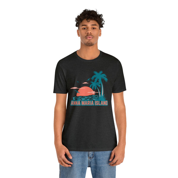 Anna Maria Island, Florida T-Shirt - Retro Palm Tree & Beach Unisex Anna Maria Island Shirt