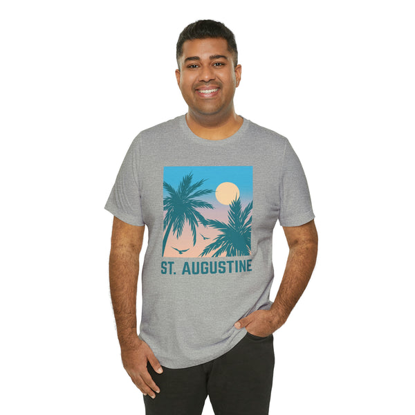 St. Augustine, Florida T-Shirt - Retro Palm Tree & Beach Unisex St. Augustine Shirt