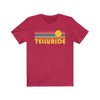 Telluride, Colorado T-Shirt - Retro Sunrise Adult Unisex Telluride T Shirt