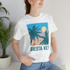 Siesta Key, Florida T-Shirt - Retro Palm Tree & Beach Unisex Siesta Key Shirt