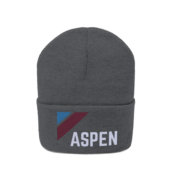 Aspen, Colorado Beanie - Adult Embroidered Retro Aspen Knit Hat