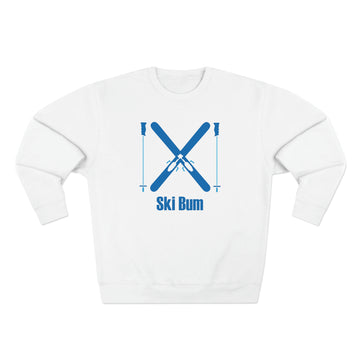 Buy white Premium Ski Bum Crewneck Sweatshirt - Retro Unisex Sweatshirt