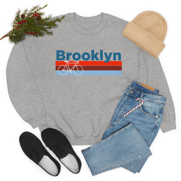 Brooklyn, New York Sweatshirt Retro Bike - Unisex Adult Crewneck Brooklyn Sweatshirt