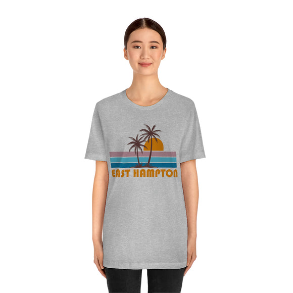 East Hampton, New York T-Shirt - Retro Palm Tree Unisex East Hampton Shirt