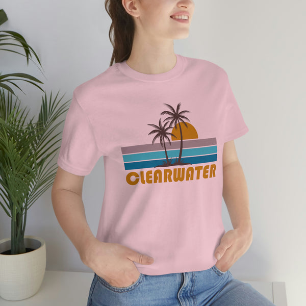 Clearwater, Florida T-Shirt - Retro Palm Tree Unisex Clearwater Shirt