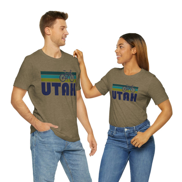 Utah T-Shirt - Retro Mountain Bike Adult Unisex Utah T Shirt
