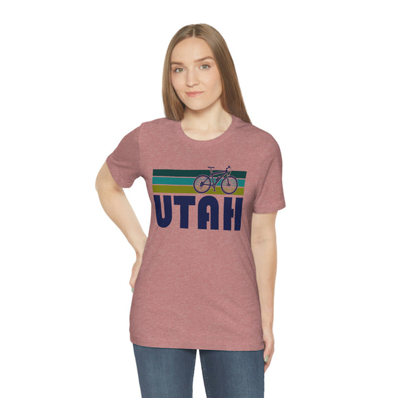 Utah T-Shirt - Retro Mountain Bike Adult Unisex Utah T Shirt