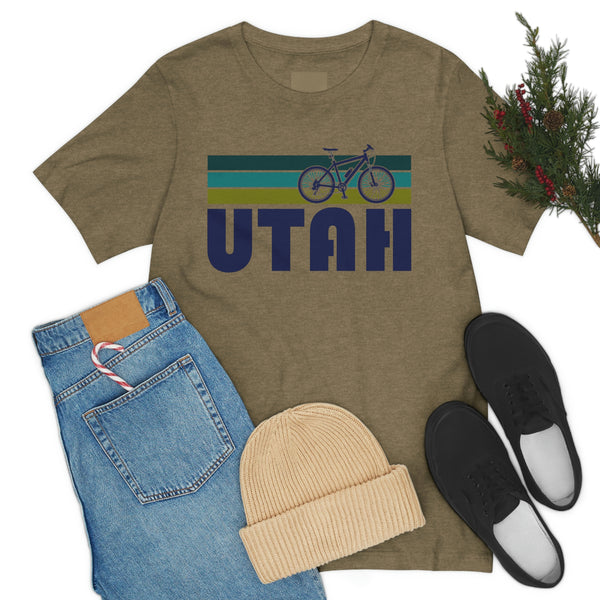 Utah T-Shirt - Retro Mountain Bike Adult Unisex Utah T Shirt