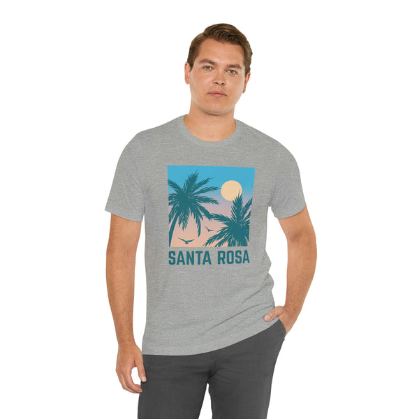 Santa Rosa, California T-Shirt - Retro Palm Tree & Beach Unisex Santa Rosa Shirt