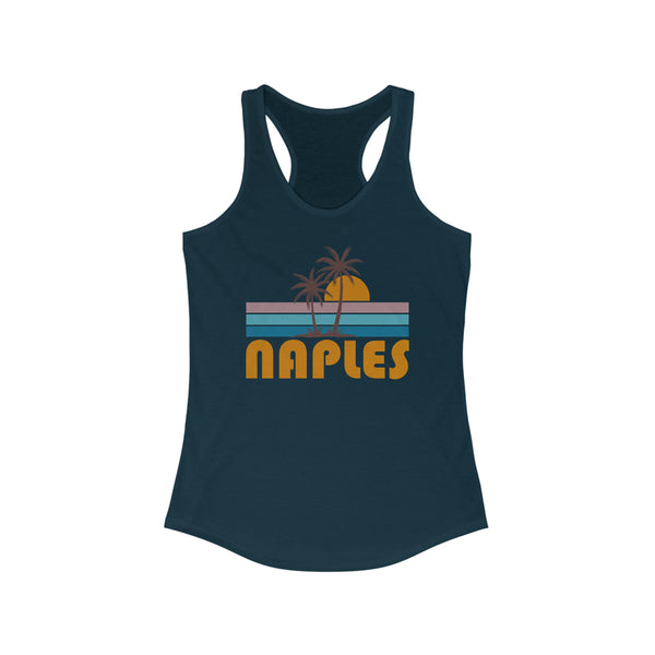 Naples, Florida Women's Tank - Retro Palm Tree Women's Racerback Naples Tank Top