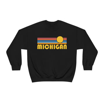 Buy black Michigan Sweatshirt - Retro Sunrise Unisex