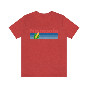 Buy heather-red Minnesota T-Shirt - Retro Corn Unisex Minnesota Shirt