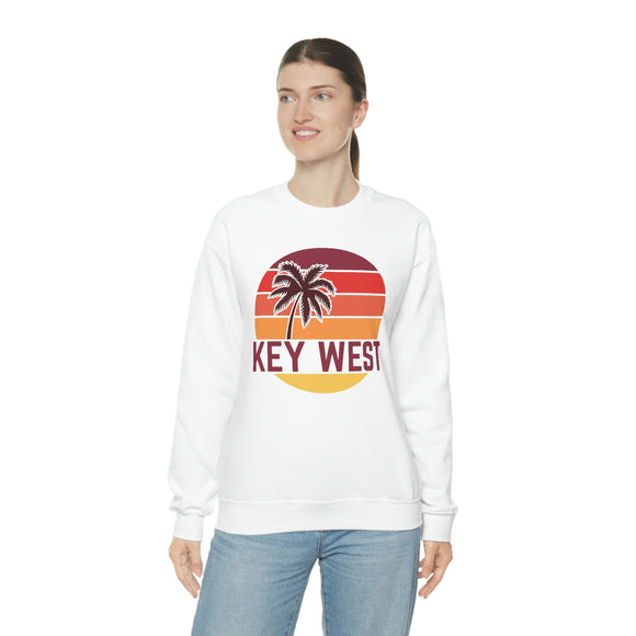 Key West, Florida Sweatshirt - Unisex Retro Palm Tree Crewneck Key West Sweatshirt