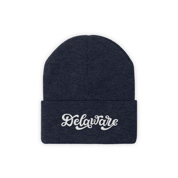 Delaware Beanie - Adult Hand Lettered Embroidered Delaware Knit Hat