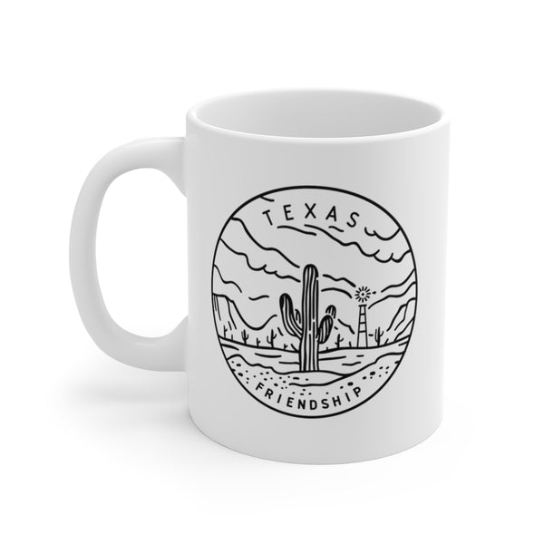 Texas Mug - State Design White Ceramic Texas Mug (11oz & 15oz)