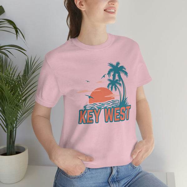 Key West, Florida T-Shirt - Retro Palm Tree & Beach Unisex Key West Shirt