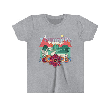 Buy athletic-heather Telluride Youth T-Shirt - Boho Colorado Kid's TShirt