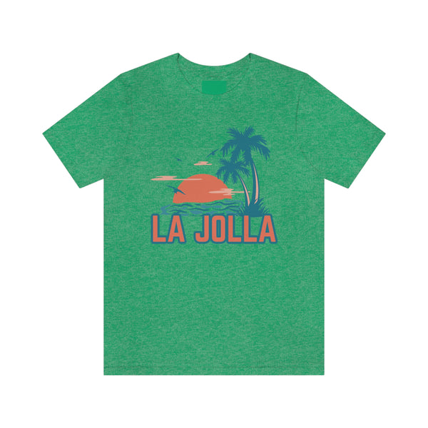 La Jolla, California T-Shirt - Retro Palm Tree & Beach Unisex La Jolla Shirt
