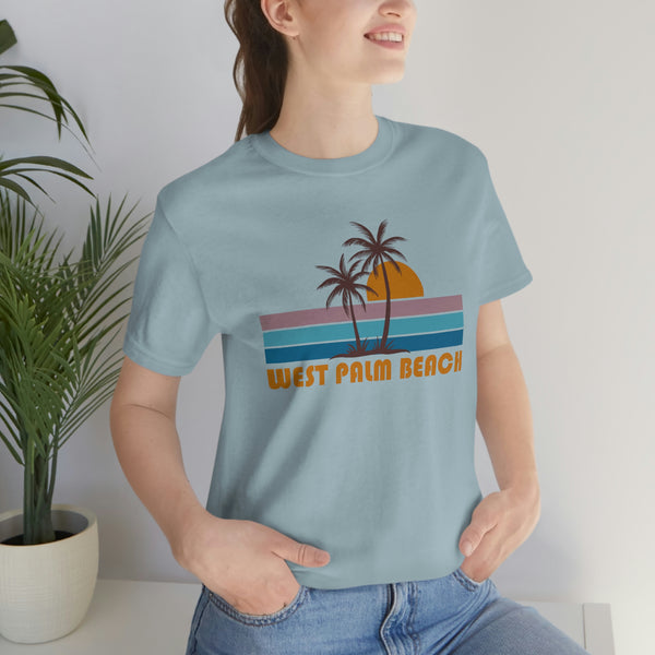 West Palm Beach, Florida T-Shirt - Retro Palm Tree Unisex West Palm Beach Shirt