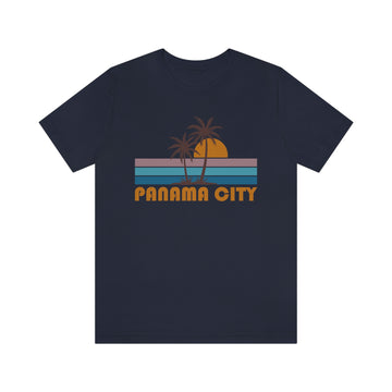 Buy navy Panama City, Florida T-Shirt - Retro Palm Tree Unisex Panama City Shirt