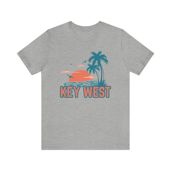 Key West, Florida T-Shirt - Retro Palm Tree & Beach Unisex Key West Shirt