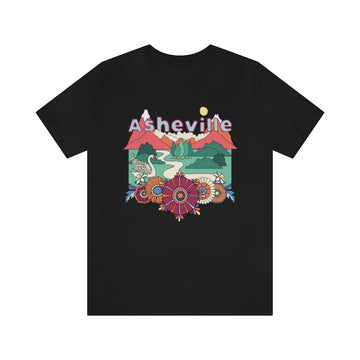 Buy black Asheville T-Shirt - Retro Mountain / Hippie Style Asheville, North Carolina Shirt