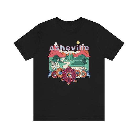 Asheville T-Shirt - Retro Mountain / Hippie Style Asheville, North Carolina Shirt