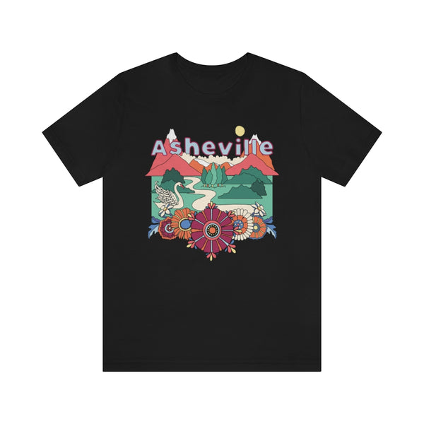 Asheville T-Shirt - Retro Mountain / Hippie Style Asheville, North Carolina Shirt