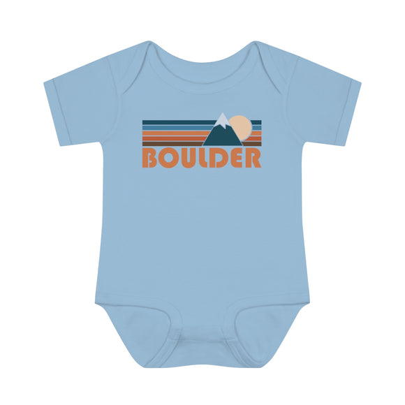 Boulder Baby Bodysuit - Retro Mountain Boulder, Colorado Baby Bodysuit