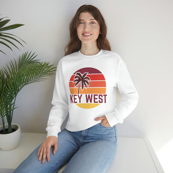 Key West, Florida Sweatshirt - Unisex Retro Palm Tree Crewneck Key West Sweatshirt