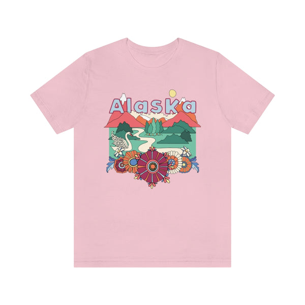 Alaska T-Shirt - Retro Mountain / Hippie Style Alaska Shirt