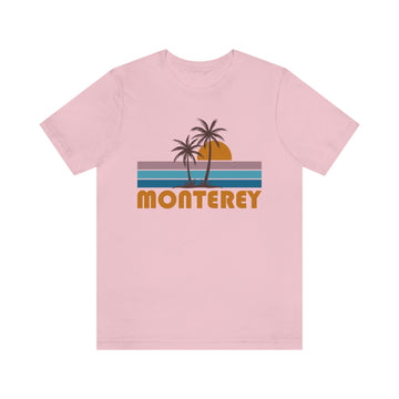 Buy pink Monterey, California T-Shirt - Retro Palm Tree Unisex Monterey Shirt