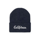 California Beanie - Adult Hand Lettered Embroidered California Knit Hat-1
