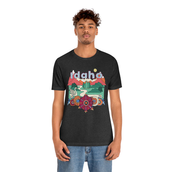 Idaho Shirt, Idaho Retro T-Shirt, Hippie Style Idaho tee, Idaho Mountain Shirt