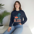 Biloxi, Mississippi Sweatshirt - Unisex Retro Palm Tree Crewneck Biloxi Sweatshirt-7