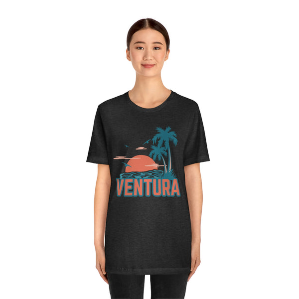 Ventura, California T-Shirt - Retro Palm Tree & Beach Unisex Ventura Shirt