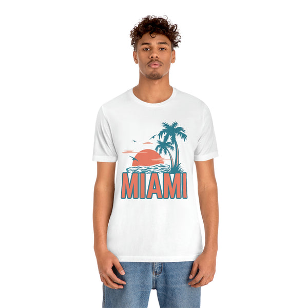 Miami, Florida T-Shirt - Retro Palm Tree & Beach Unisex Miami Shirt