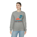 East Hampton, New York Sweatshirt - Unisex Retro Palm Tree Crewneck East Hampton Sweatshirt-24