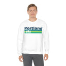 Portland, Oregon Sweatshirt - Retro Trees Unisex-4
