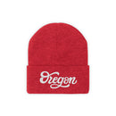 Oregon Beanie - Adult Hand Lettered Embroidered Oregon Knit Hat-33