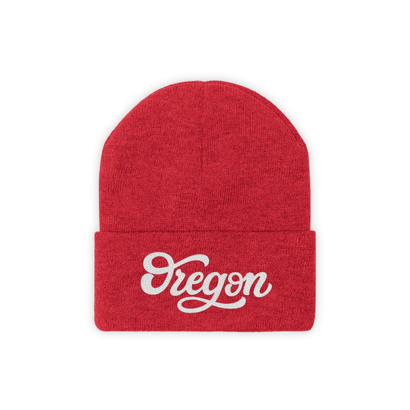 Oregon Beanie - Adult Hand Lettered Embroidered Oregon Knit Hat