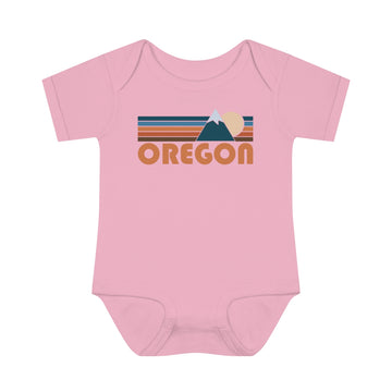 Buy pink Oregon Baby Bodysuit - Retro Mountain Oregon Baby Bodysuit